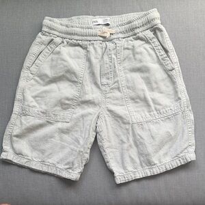 Zara Boys Light Gray Linen Cargo Shorts
